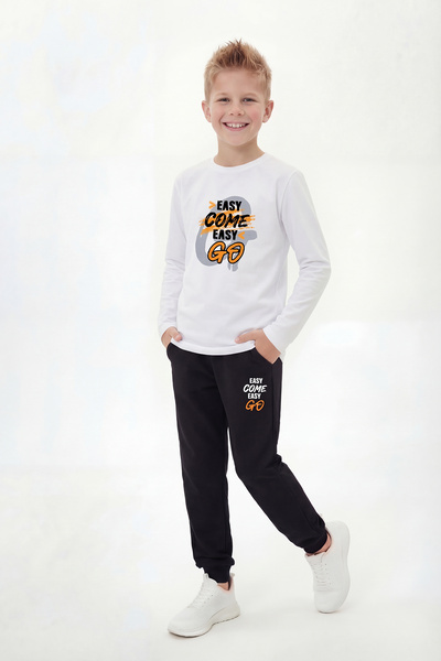 panios kids Φούτερ με στρογγυλή λαιμόκοψη και μακριά μπατρίκια με λεπτομέρεια...