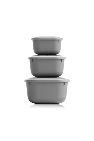 Soft Chef Gray Unisex Elegant Square Smooth Lid Set Square Model Code: Ays009...