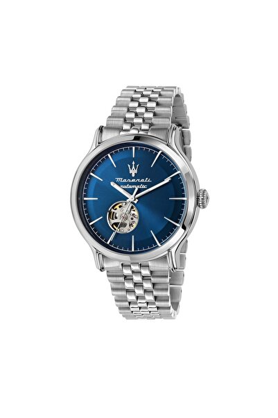 Maserati Ceas Epoca, Automatic, inox argintiu, cadran albastru, carcasa 42mm,...