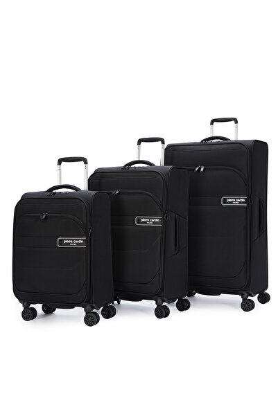 Pierre Cardin Siyah Premium Kalite 3 Adet Seyahat Valiz Seti - Kabin Boy Vali...