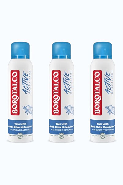 Borotalco Pachet 3x Deodorant Spray Active Blue 150ml
