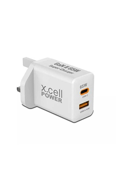 X.Cell 65W GaN II Home Charger with 1C & 1A Ports, White