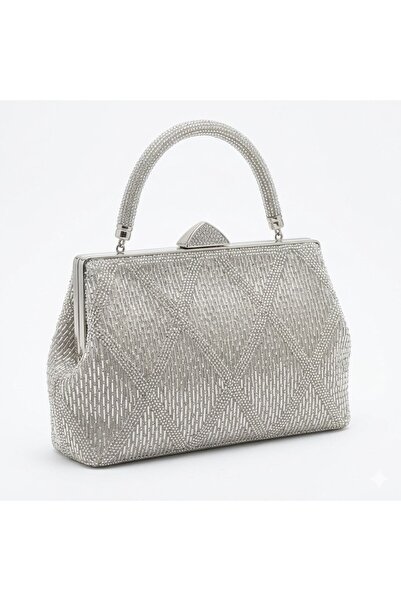 silora حقيبة سهرة مرصعة بعناية بالكريستال اللامع