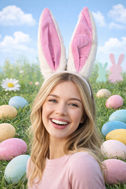 PARTİPORT Coroană pentru urechi de iepure, 27 cm, accesoriu de petrecere pent...