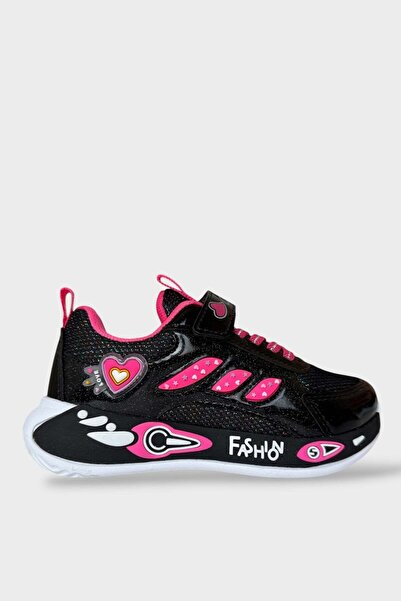 Liger Pantofi sport pentru fete cu velcro, cu sclipici, cu talpă ușoară, cu f...