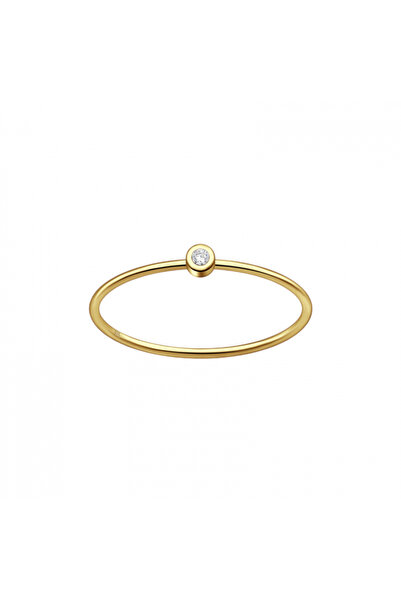 oemco 925 Silver Ring Plated with 18k Gold and Zirconia