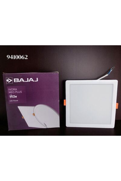 Bajaj 91416 لوحة إضاءة LED IVORA NEO PLUS بقوة 12 واط، لوحة إضاءة مربعة NDL