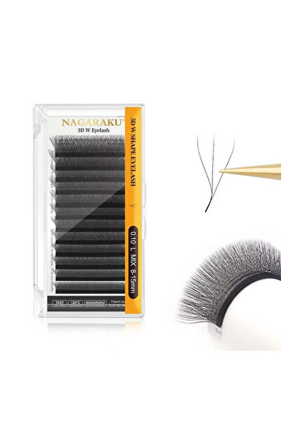 NAGARAKU MIX 3D W L 0.10 Premade Eyelash Extensions, 12 Lines