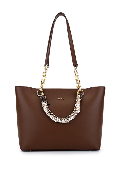 Tamer Tanca Women's Faux Leather Brown Shoulder Bag