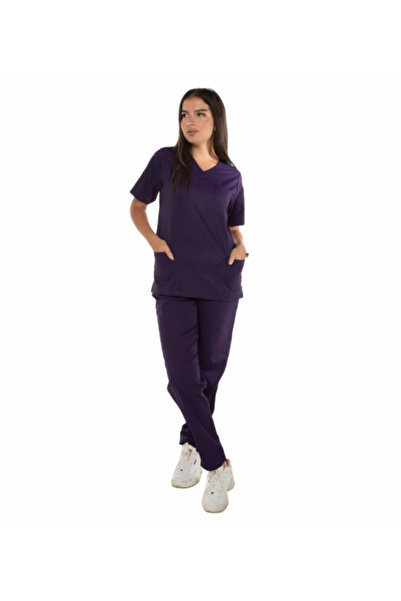 Ridaey Women's Purple Medical Scrub Uniform