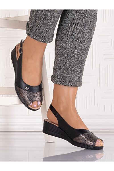 ADS Auura Women's Black Casual Sandals Made of Ecological Leather, Size 36