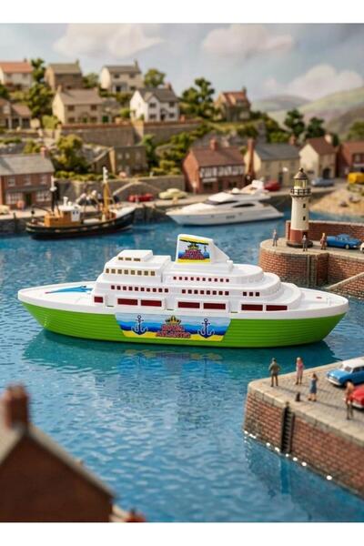 Tıfıl Toys 45cm Devasa Renkli Pasifik Yolcu Gemisi Oyuncak Gemi Yeşil