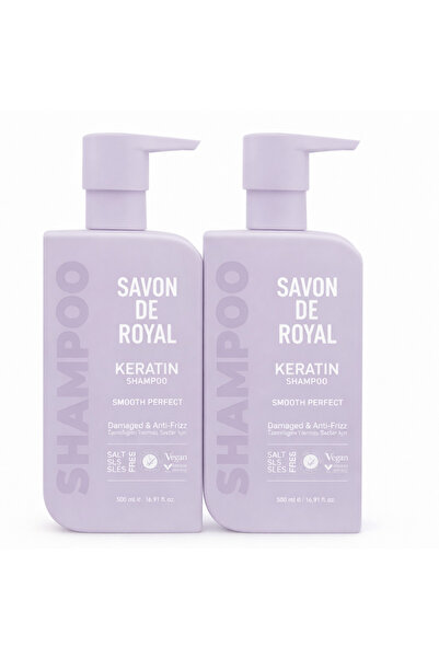Savon De Royal Set 2 buc. Șampon Keratin Smooth Perfect pentru păr deteriorat...