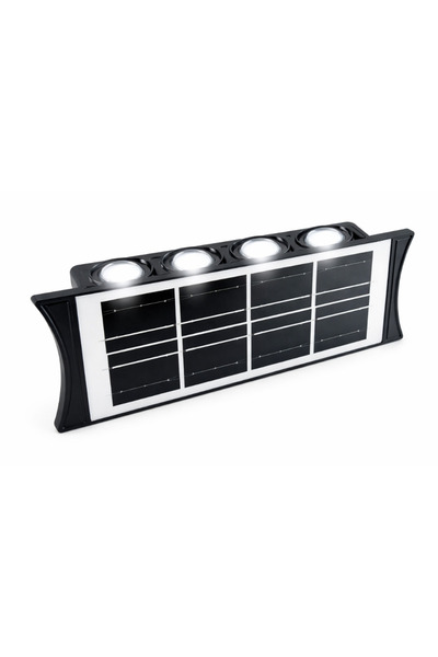Mihai Set de 2 lămpi solare bidirecționale cu lumină sus și jos, 8 LED-uri