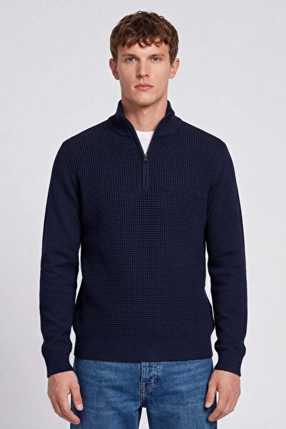 Sabri Özel Men's Navy Blue Wool Blend Knitwear