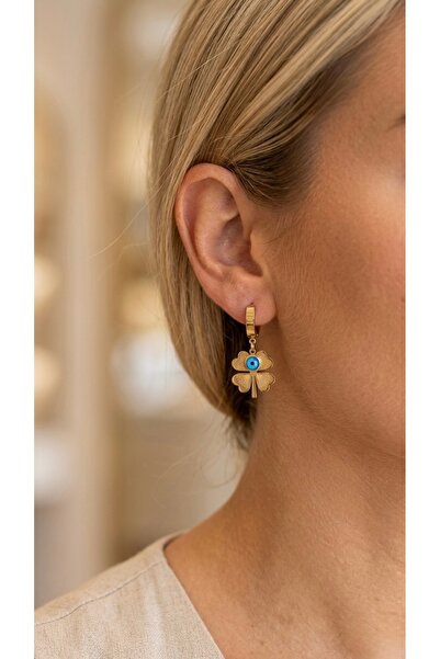 İNN JEWELLERY أقراط من الفولاذ 316L مقاومة للصدأ ومضادة للحساسية مع شكل عين ا...