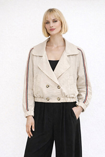EGZOTİK ASORTİK Double Button Cropped Jacket