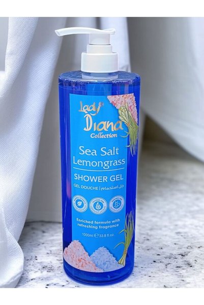 Lady Diana Sea Salt Lemongrass Shower Gel 1000ml – Invigorating Foaming Body ...