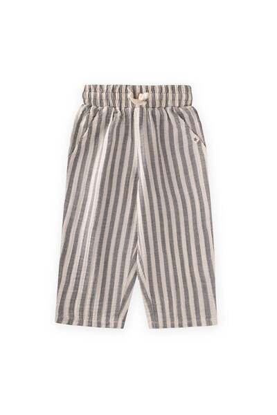 Cigit Муслінові штани для дітей віком 1-10 років, антрацитові, товста смужка