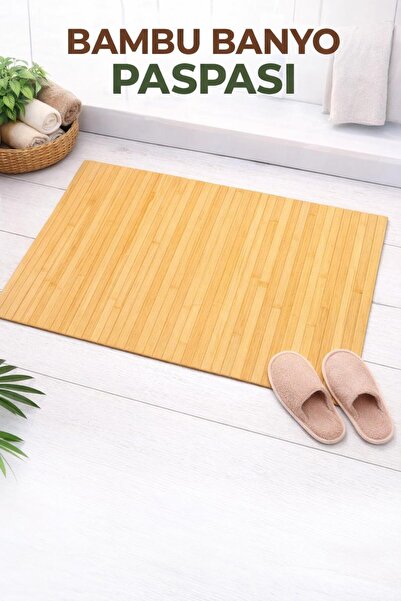 CİHO Αντιολισθητικό χαλάκι μπάνιου από μπαμπού, πτυσσόμενο, χωρίς οσμή, 70×45...