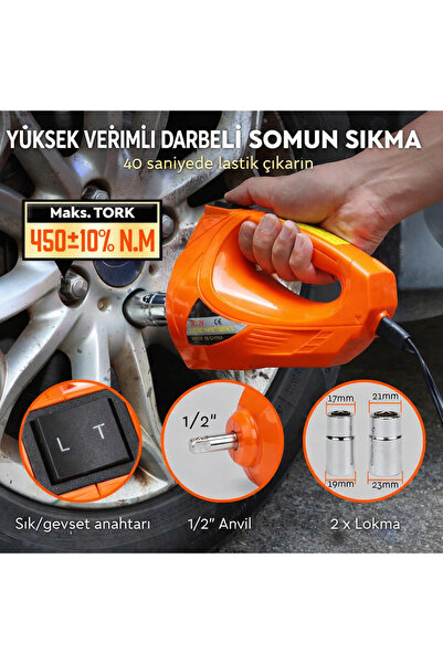 Merwish 5 Ton 4in1 Elektrikli Kriko Seti Havalı Pompa Somun Sıkma 12V Araç Krikosu