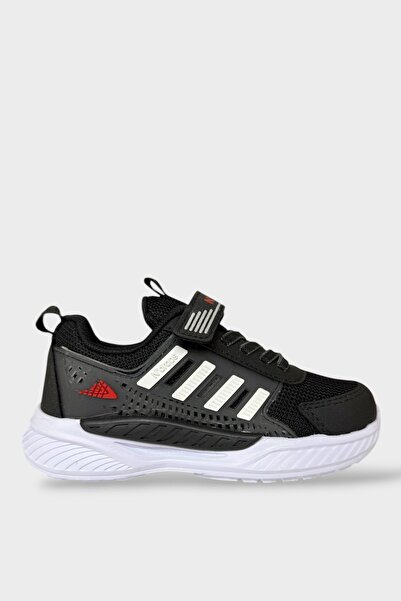 Liger Pantofi sport pentru copii cu talpă anatomică ușoară cu velcro NEGRU