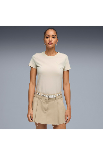 Puma Γυναικείο κρεμ μπλουζάκι Ess Elevated Tk