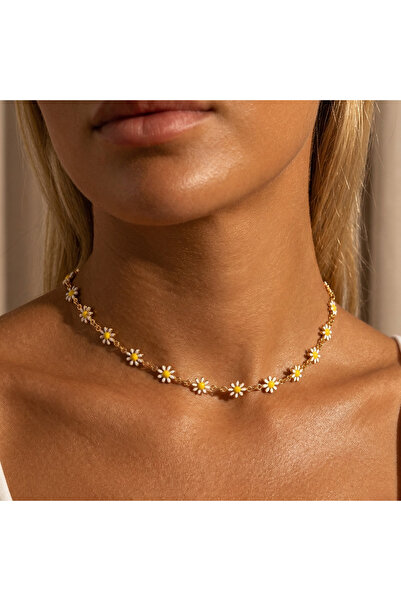 Soleildor 14 ayar Altın Kaplama Renkli Kişiye Anneye Kadınlara Özel Choker Çi...