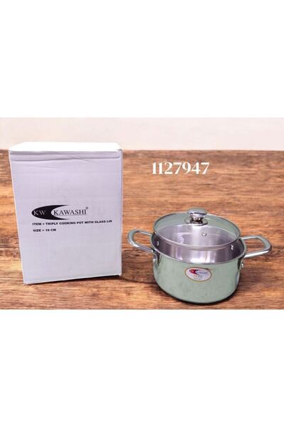 Kawashi TRIPLY COOKING POT W GLASS LID 18CM