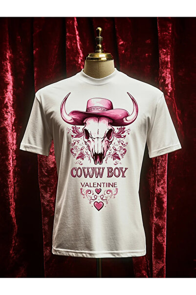 LAND MODA Μπλουζάκι Unisex με στάμπα Cowboy Valentine – Μοντέρνο δυτικό στυλ,...