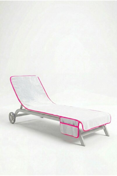 Anılsan Πετσέτα ξαπλώστρας Alia 100% Βαμβάκι 76x216- Λευκό Ροζ