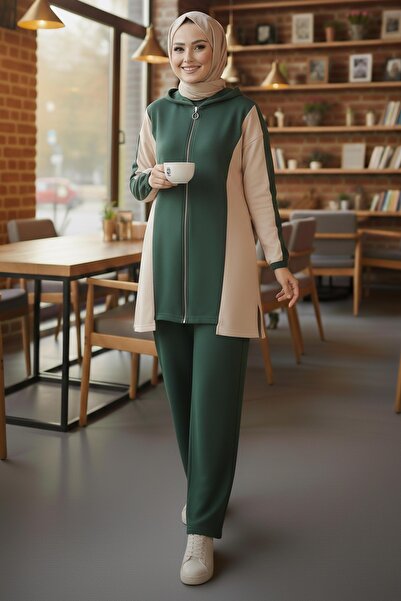 TOFİSA Σετ δύο τεμαχίων με φερμουάρ Garnili Modal - 1007-HAKI