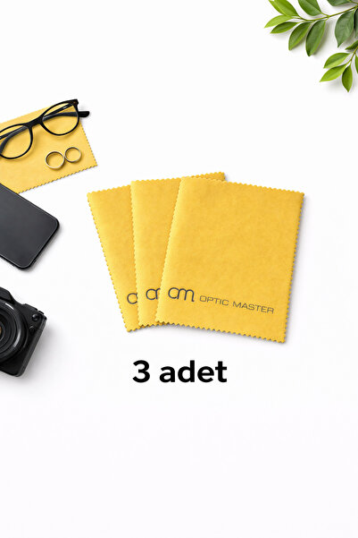 Optic Master Glasses Cleaning Cloth Microfiber Cloth 15X18 cm 3 Pieces Yellow