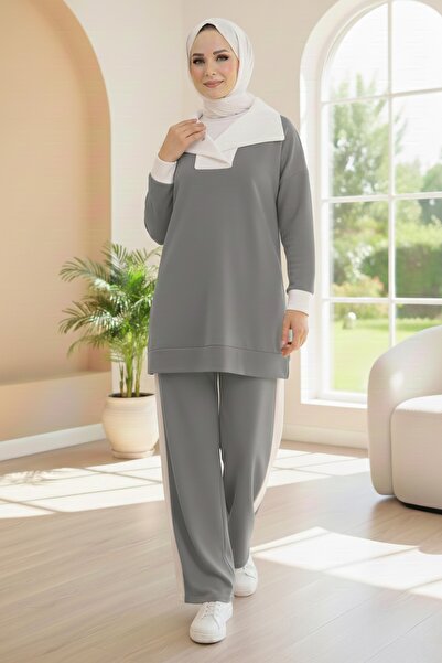 TOFİSA Σετ δύο τεμαχίων Garni Detailed Modal Smoked - 1024-FUME