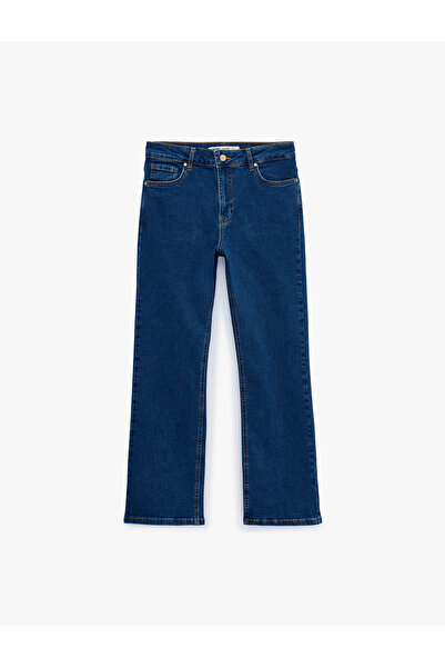 Koton Βαμβακερό Ισπανικό Παντελόνι Τζιν με Φαρδιά Γραμμή - Τζιν Φλαρέ