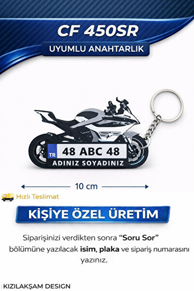 KIZILAKSAM CF MOTO 450SR Motosiklet Uyumlu Kişiye Özel Hediyelik Motor Plaka ...