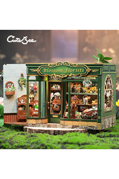 CUTEBEE Blossom Florists - Book Nook – Ahşap Minyatür Ev Kitap Desteği | (CWG...