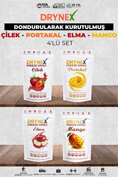 DRYNEX 4-Piece Fruit Set (Strawberry, Orange, Apple, Mango) |   Sugar-Free | ...