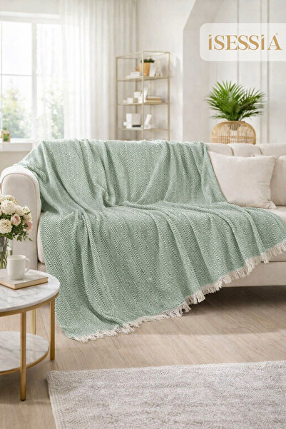 Isessia Κάλυμμα καναπέ μποέμ με σχέδιο ζιγκ-ζαγκ Miora | Μονοθέσιος & Τριθέσι...