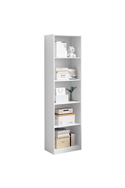 BADU Modern White High Bookshelf