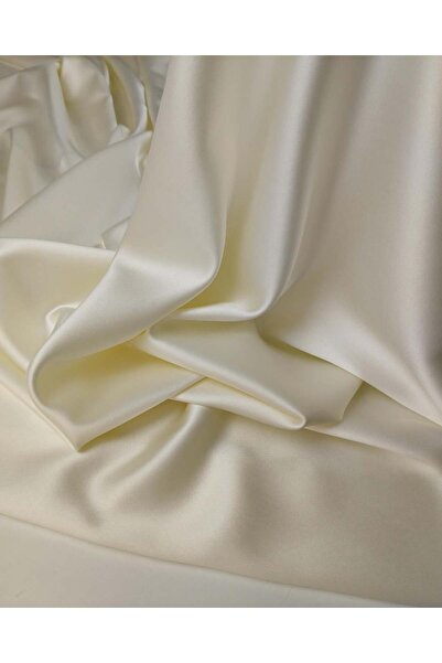 Kumaş Parça Țesătură din acetat satinat de culoare crem 150x155cm