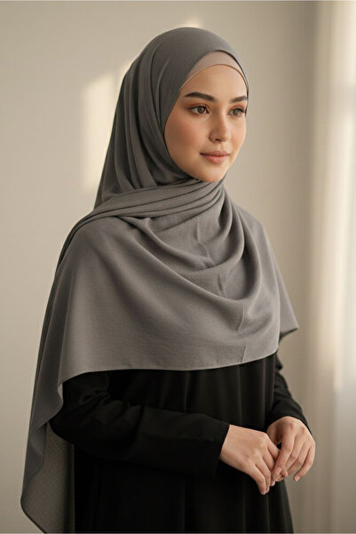 TOFİSA Βαμβακερό σάλι βουάλ ανθρακί - 28245-ΑΝΘΡΑΚΙ