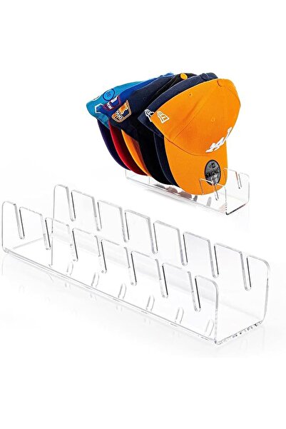 Arabest Baseball Cap Display Stand, Acrylic Hat Organizer Rack for 7 Caps, Clear