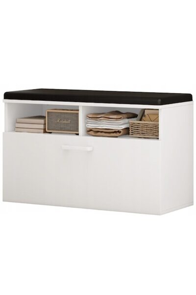 BADU Pantofar alb cu scaun și spațiu de depozitare