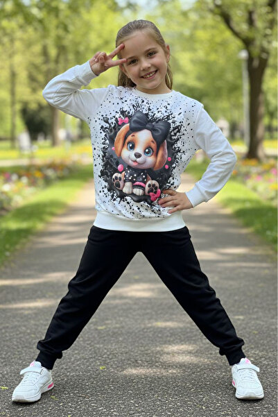 TOFİSA Κοριτσίστικο σετ πιτζάμες με μαύρο σχέδιο - 28166-ΜΑΥΡΟ