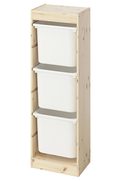 IKEA Çam Şık Saklama Ünitesi 44x30x91 cm Çocuk Odası Oyuncak Dolabı Düzenleyici