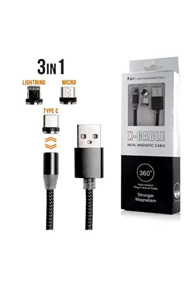 AT Performance 3-in-1 Magnetic Cable 360° Metallic – Lightning / Micro USB / ...