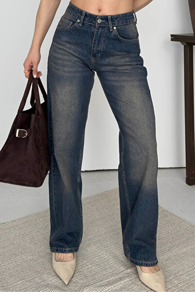 TOFİSA Baggy Mustache Jeans Brown - 28277-Brown