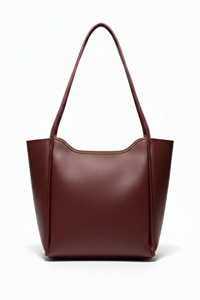 TOFİSA Geantă de umăr din piele artificială burgundy pentru femei - 28259-BORDO