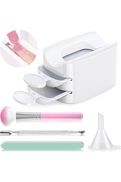 Arabest Dip Powder Recycling Tray System, Portable Nail Kit with Tools and Ac...